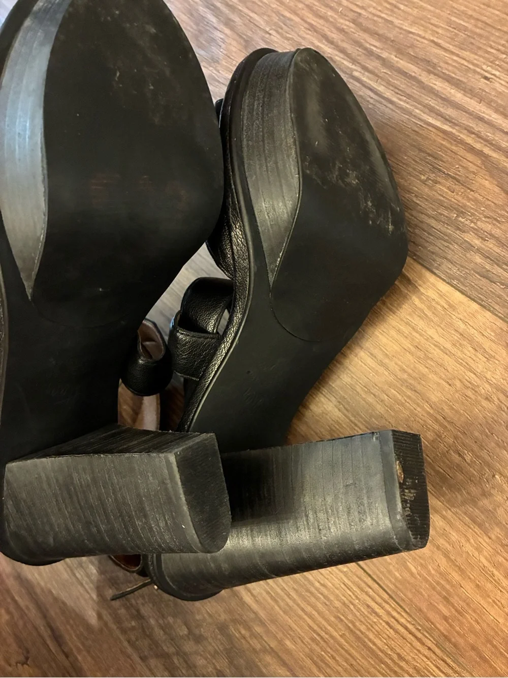 Wittner Black Platform Strappy High-Heel Sandals